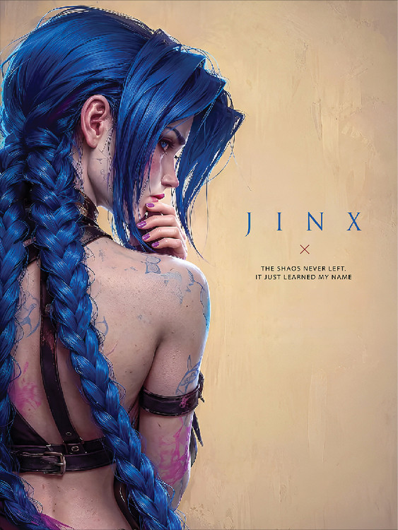 پوستر با کیفیت و خاص از شخصیت jinx جینکس - سریال arcane